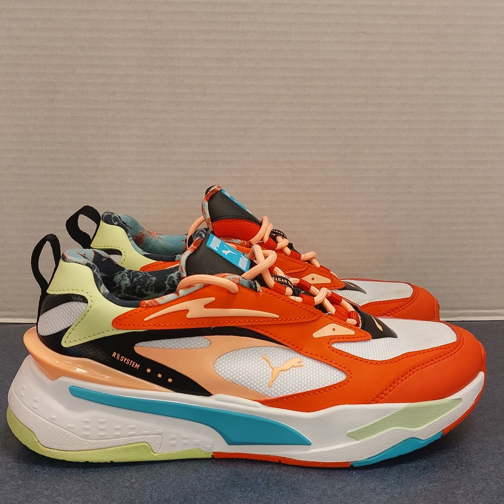 Puma Orange and White Sneakers with Chunky Sole